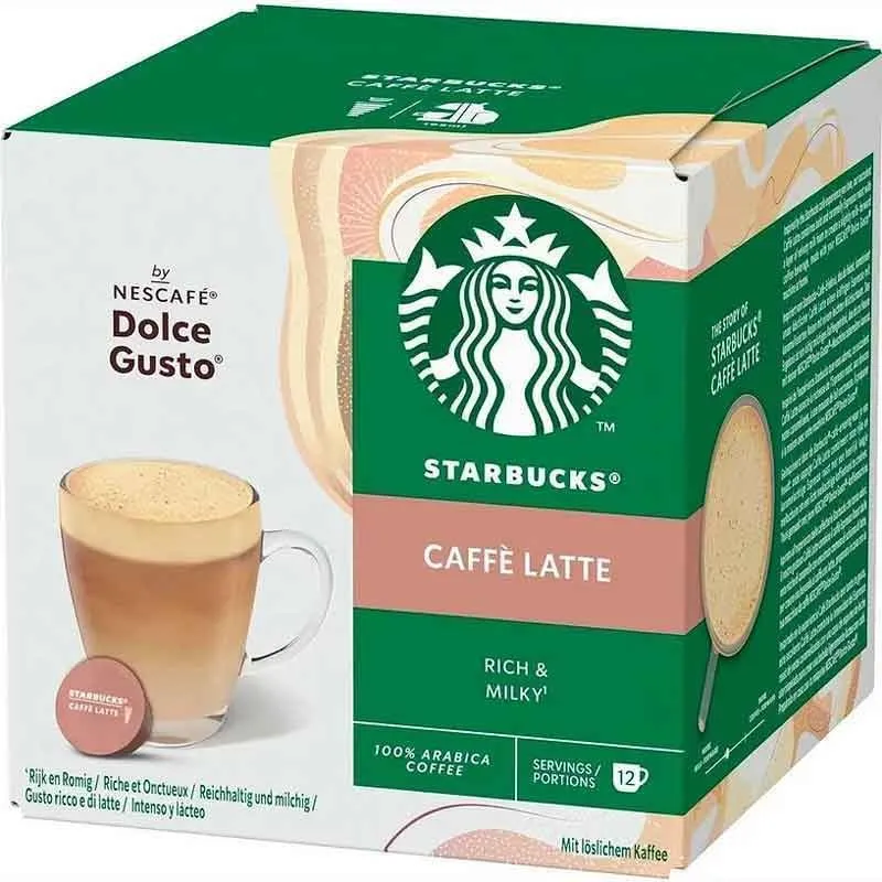 Caffè Latte Starbucks 12 servicios compatible Dolce Gusto