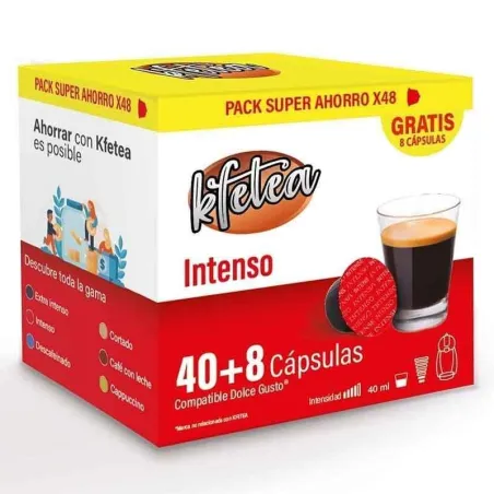 Café Intense compatible Dolce Gusto Kfetea 48 capsules Format Super Économique