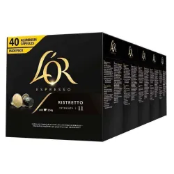 Ristretto L'or 5 cajas compatible Nespresso 200 cápsulas
