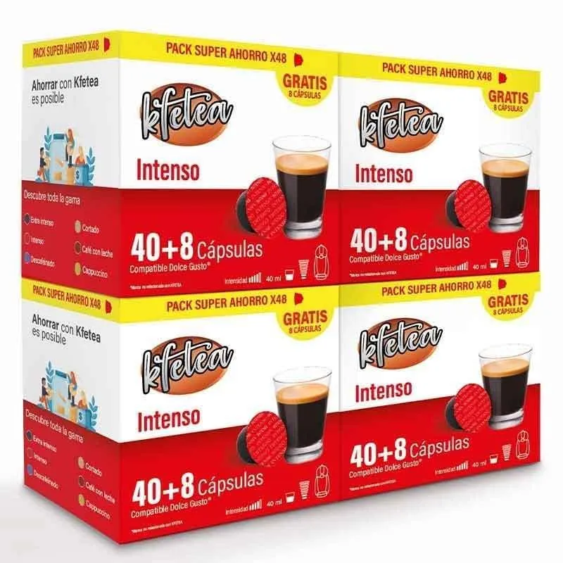 Kfetea Intenso 4 boîtes de 48 capsules compatibles Dolce Gusto