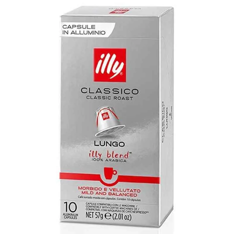 Clássico Lungo Illy® 10 cápsulas de café compatíveis com Nespresso®.