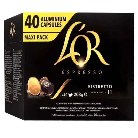 Ristretto L'OR, 40 cápsulas compatíveis NESPRESSO.