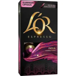 India KARNATAKA L'OR, 10 cápsulas compatíveis Nespresso.