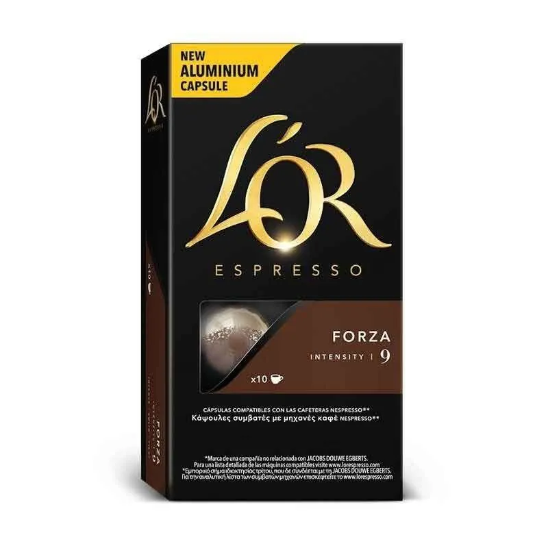 Forza L'OR, 10 cápsulas compatíveis Nespresso.