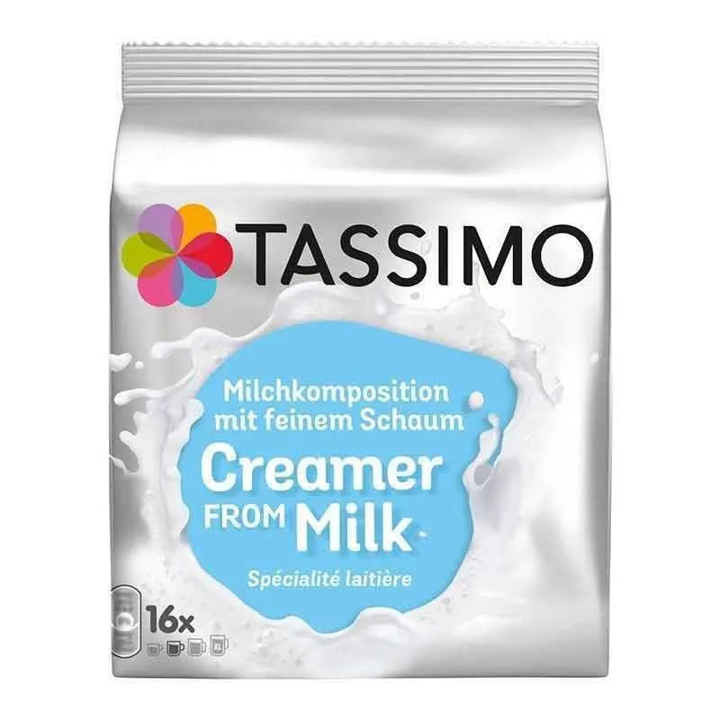 Crema de leche.  TASSIMO, com 16 tipos de serviços.