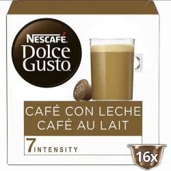 Café con leche 16U. Dolce Gusto. Cafe au lait 16 cápsulas Originales