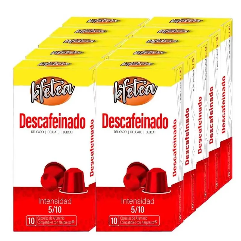 Café décaféiné Kfetea compatible Nespresso – 10 boîtes de 100 capsules