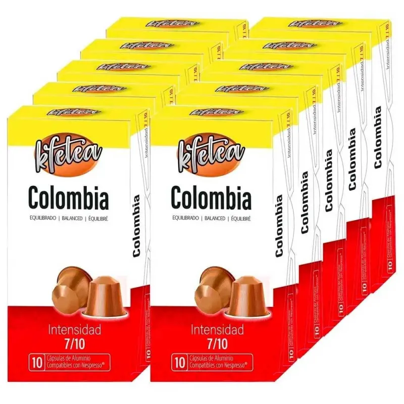 10 cajas de Colombia Kfetea Nespresso 100 capsulas