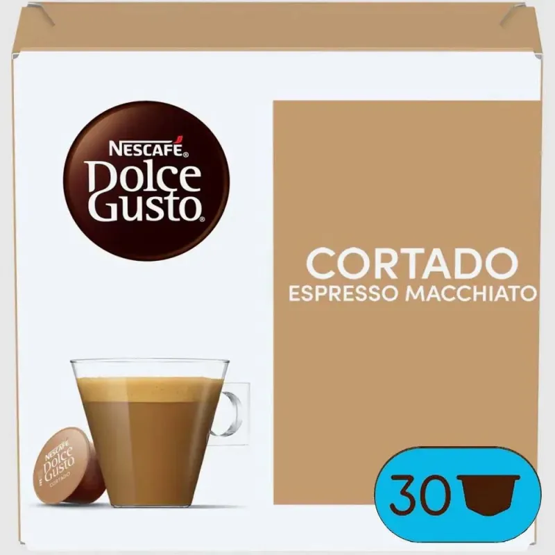 CORTADO Espresso Macchiato. Dolce Gusto 30 cápsulas.