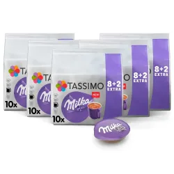 Chocolate Milka 5 cajas de 10 cápsulas Tdisc para el sistema de capsulas Tassimo
