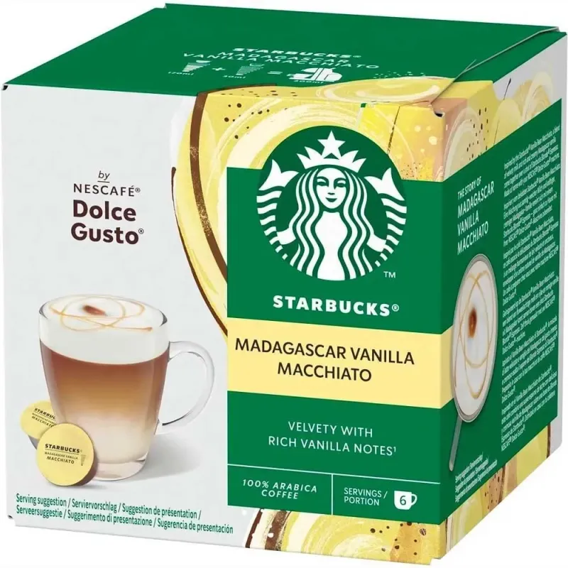 Latte Vanille Madagascar Starbucks – 12 capsules compatibles Dolce Gusto