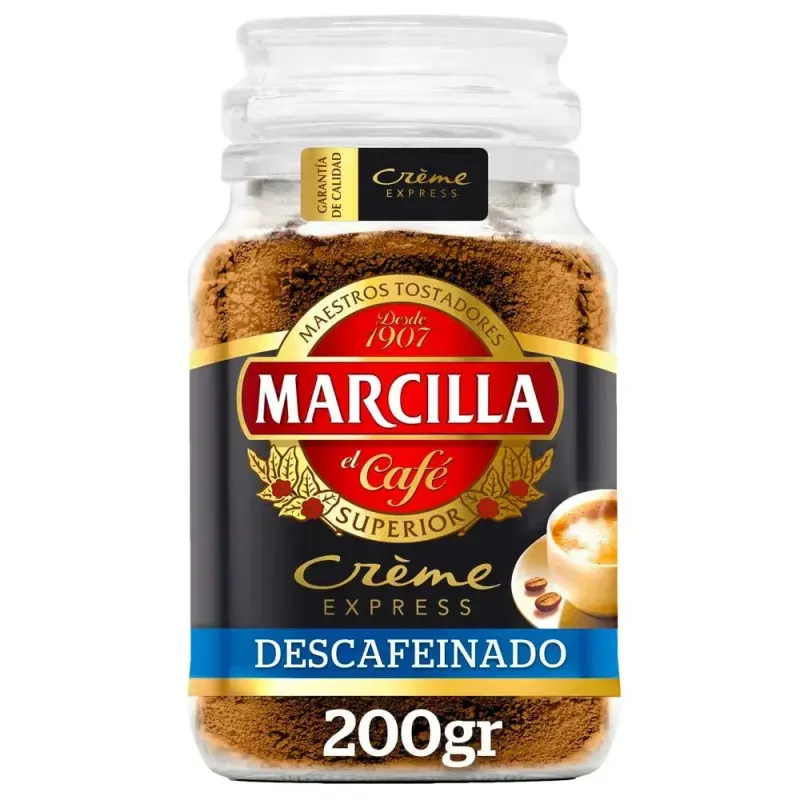 Café soluble décaféiné Marcilla Creme Express – pot 200 g