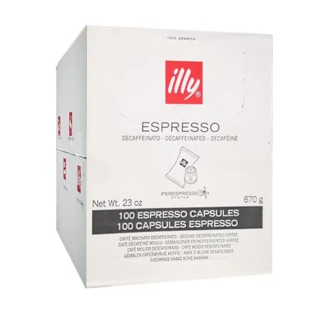 Café Expresso sem cafeína, Iperespresso Illy 100 cápsulas.