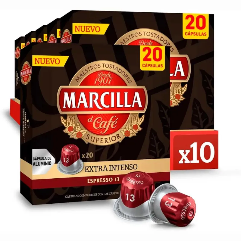 Marcilla Extra Intenso 200 Cápsulas Compatibles Nespresso®