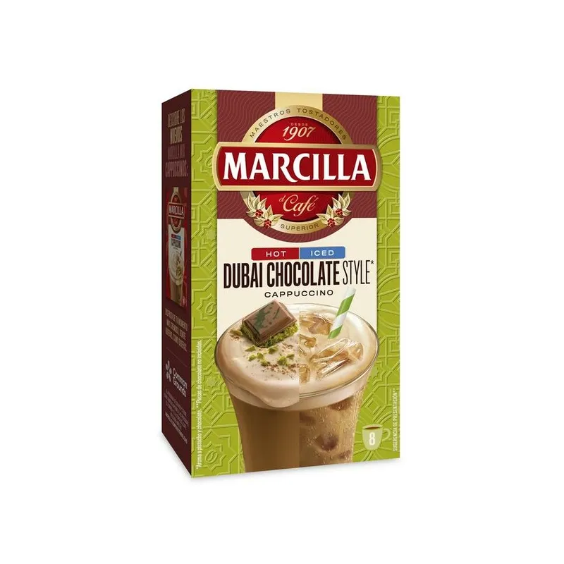 Cappuccino Chocolate Dubái - Marcilla instantáneo 8 servicios