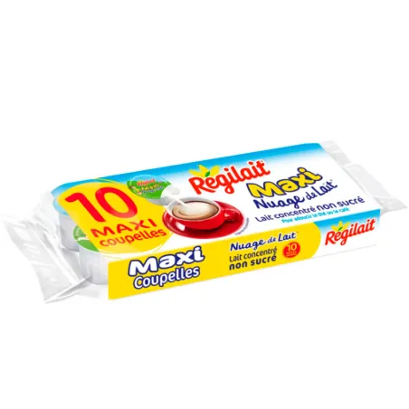 Lait concentré Regilait sans sucre en portions individuelles 10x14g pour café