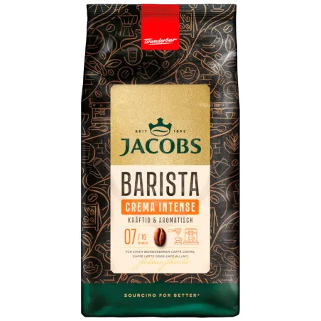 Barista crema Intense  Jacobs en Grano 1kg  7 sobre 10 de intensidad
