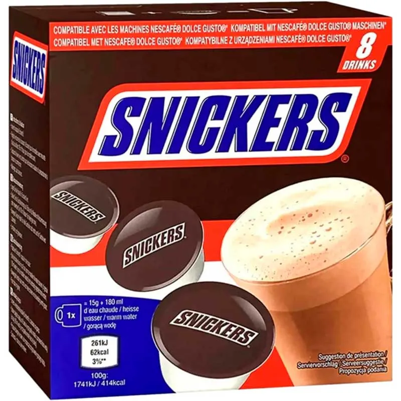 Capsules Snickers Chocolat Dolce Gusto (8 pces)