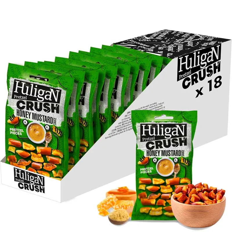 Huligan Crush miel moutarde 18x65g | Snack croustillant