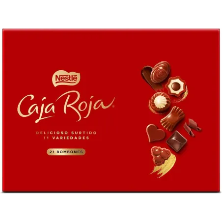 Caja Roja de 21  Bombones 198 gramos
