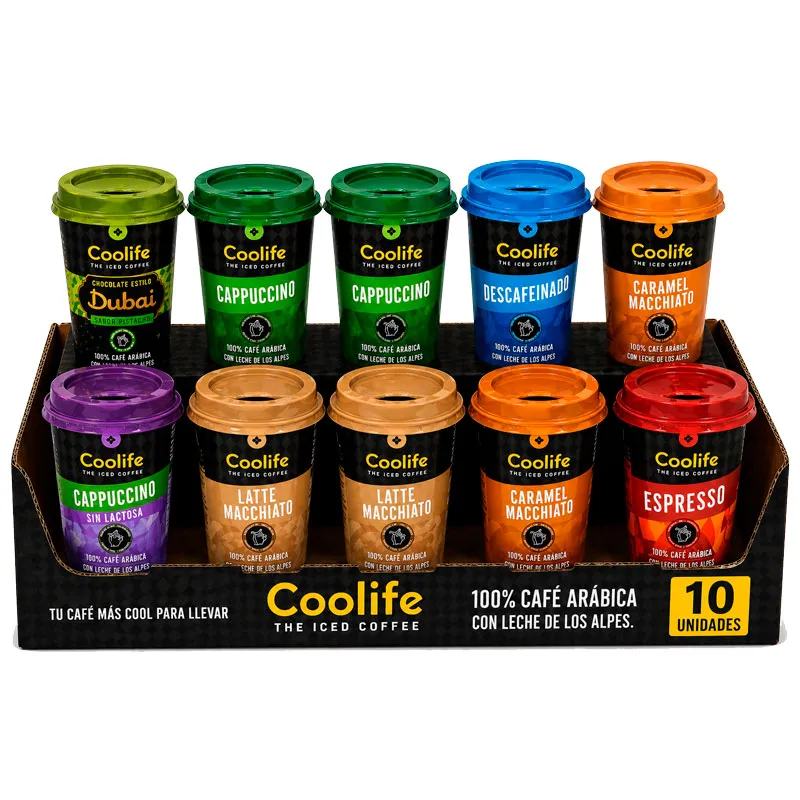 10 Cappuccino Saveurs Variées Coolife 230 ml RTD