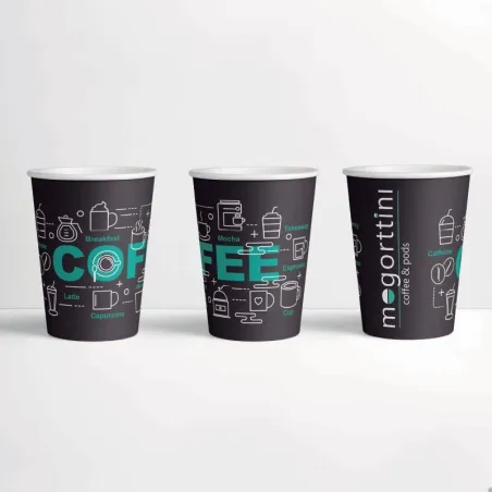 Variedade de copos de papel Mogorttini design 75 unidades 6 Oz 180 ml