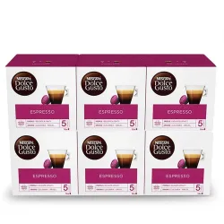 Café Espresso Arabica – 6 boîtes de 16 capsules Dolce Gusto