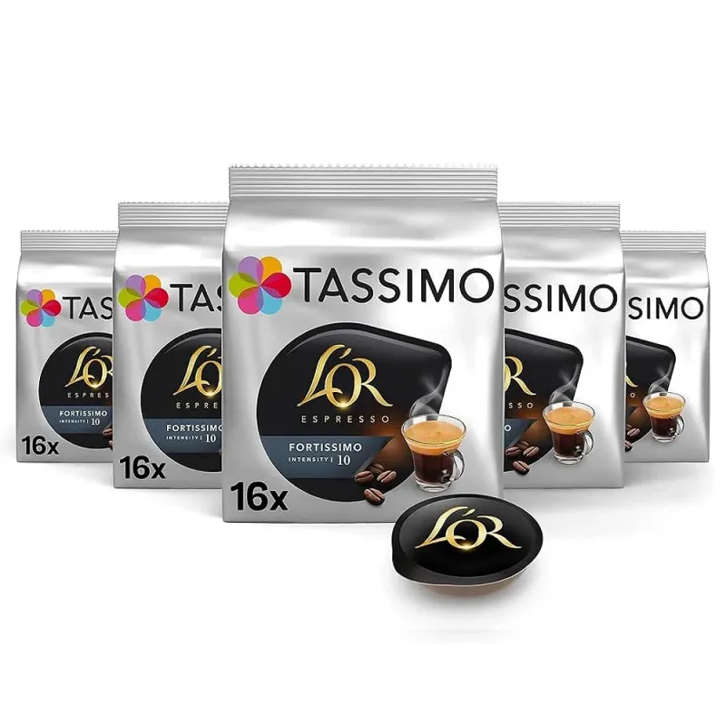 Fortissimo L’OR Tassimo intensité 10 – 5 boîtes de 16 capsules