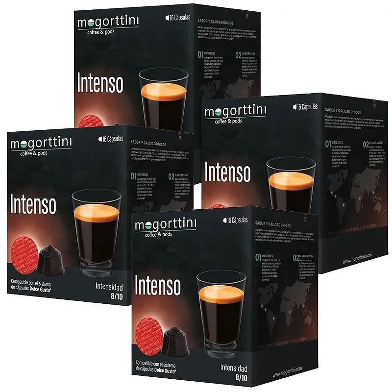 Mogorttini Intenso – 4 boîtes de 16 capsules compatibles Dolce Gusto