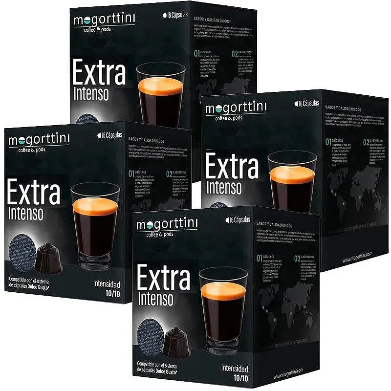 Extra Intense Mogorttini – 4 boîtes de 16 capsules compatibles Dolce Gusto