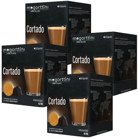 Cortado Mogorttini – 4 boîtes de 16 capsules compatibles Dolce Gusto