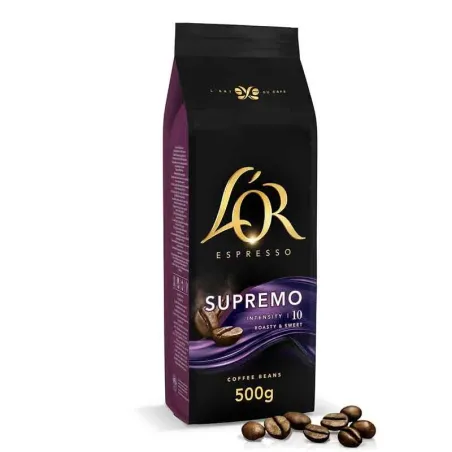 Supremo L’OR Espresso 500 g – Café en grains de qualité supérieure