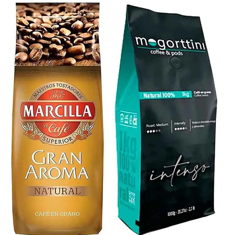 Gran Aroma Natural y Mogorttini Intenso 2 kilos de Café em grão