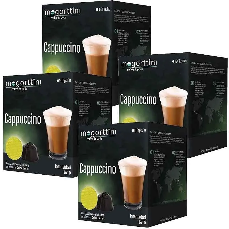 Cappuccino Mogorttini 4 boîtes de 16 capsules compatibles Dolce Gusto