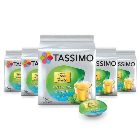 Thé Vert à la Menthe Tassimo 5 boîtes de 16 capsules