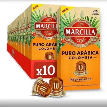 10 boîtes Marcilla Puro Arabica Colombia – 100 capsules Nespresso