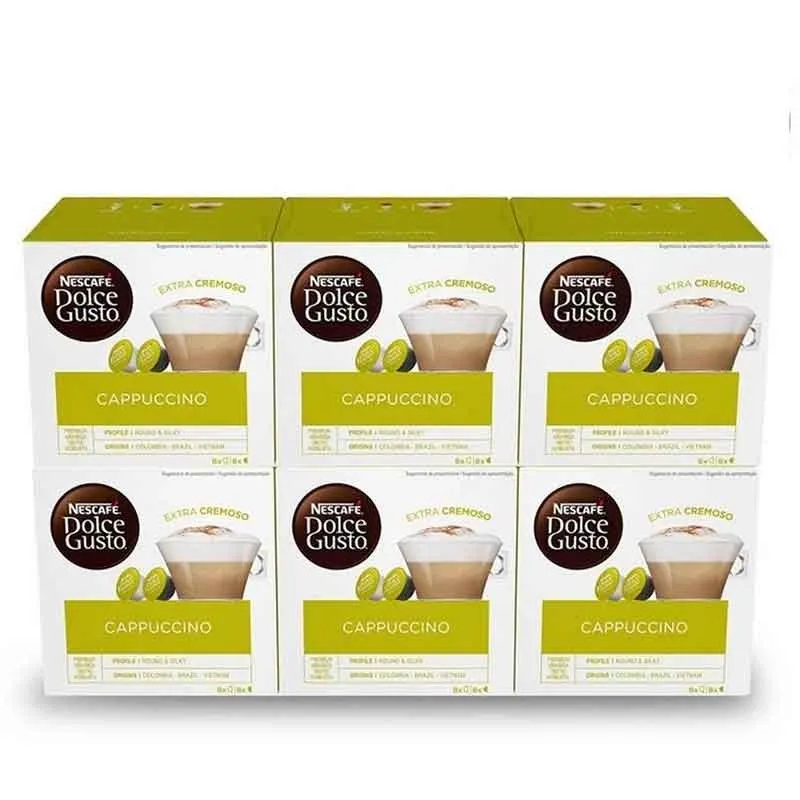 Cappuccino – 6 boîtes de 16 capsules Nescafé Dolce Gusto