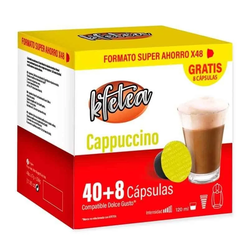 Cappuccino Kfetea compatível com a marca Dolce Gusto 48 cápsulas, Super Saving Format