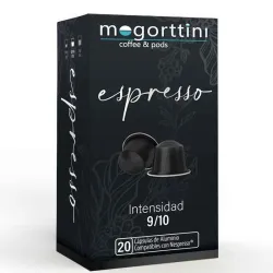 Espresso Mogorttini, 20 cápsulas de alumínio. Compatível com Nespresso.
